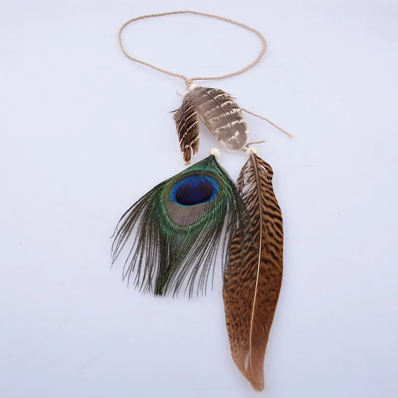 Женская повязка на голову с цветными перьями и бусинами|hair jewelry accessories|hair jewelryjewelry