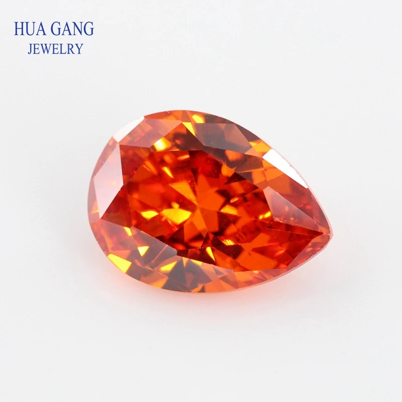 2x3~18x25mm Pear Shape Cut 5A Orange CZ Stone Synthetic Gems Cubic Zirconia For Jewelry Wholesale Free Shipping | Украшения и