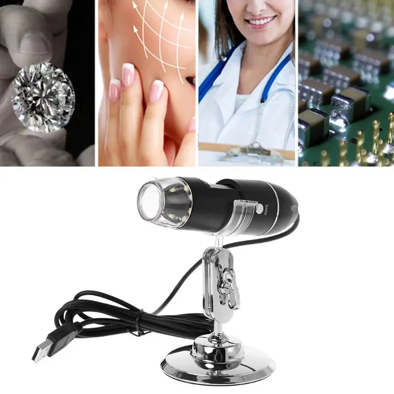 1000X USB цифровой микроскоп камера эндоскоп 8LED Лупа с металлической подставкой для