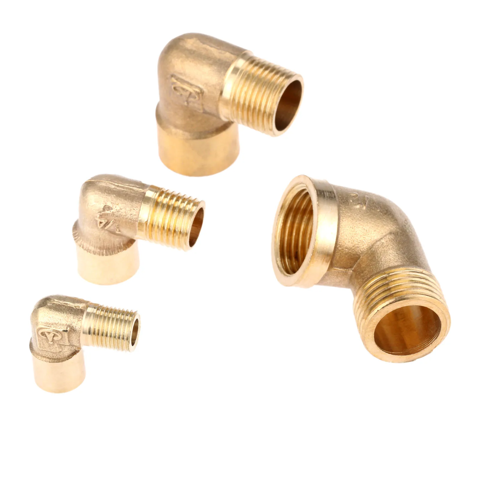 DRELD 1/8 &quot1/4&quot 3/8 &quot1/2&quot BSP x наружная резьба 90 ° латунный штуцер трубы локтя разъем