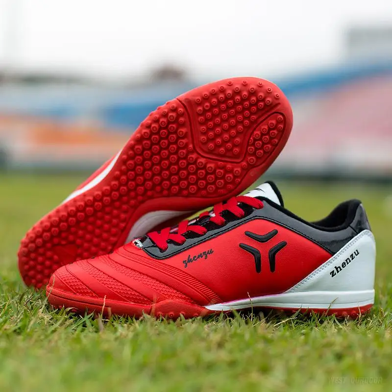 ZHENZU резиновая подошва футбольные бутсы TF Turf кроссовки Футбол сапоги Для мужчин Botas De Futbol Размер 36–44