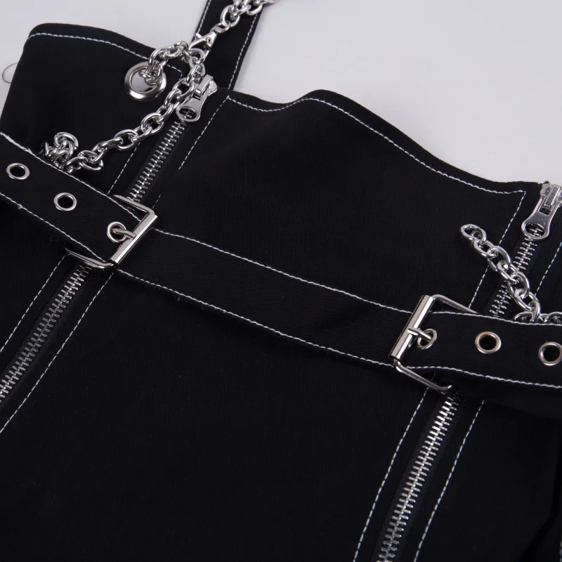 Daylook цепи Туфли с ремешком и пряжкой на подтяжках юбки Harajuku женские высокой