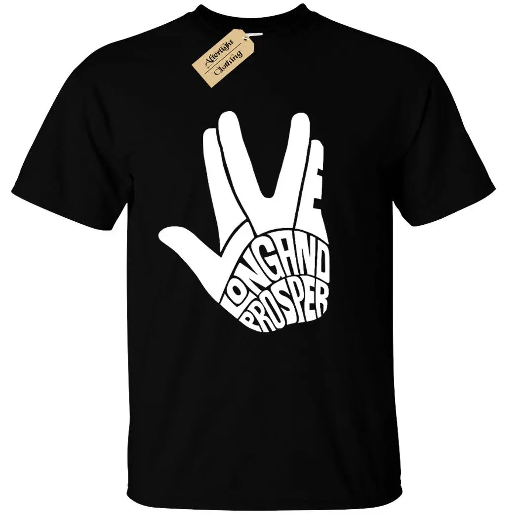 LIVE LONG AND PROSPER Мужская футболка STAR SPOC TREKKIE TREK KIRK SCI FI GEEK|Мужские футболки| |