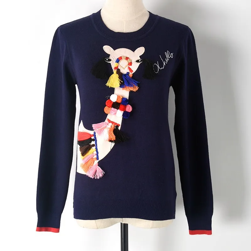 Осень 2017 г. взлетно посадочной полосы дизайнер Модные женские туфли свитер