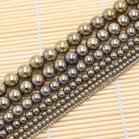 wholesale 2 12mm pyrite round loose beads 15for diy jewelry making we provide mixed wholesale for all items
