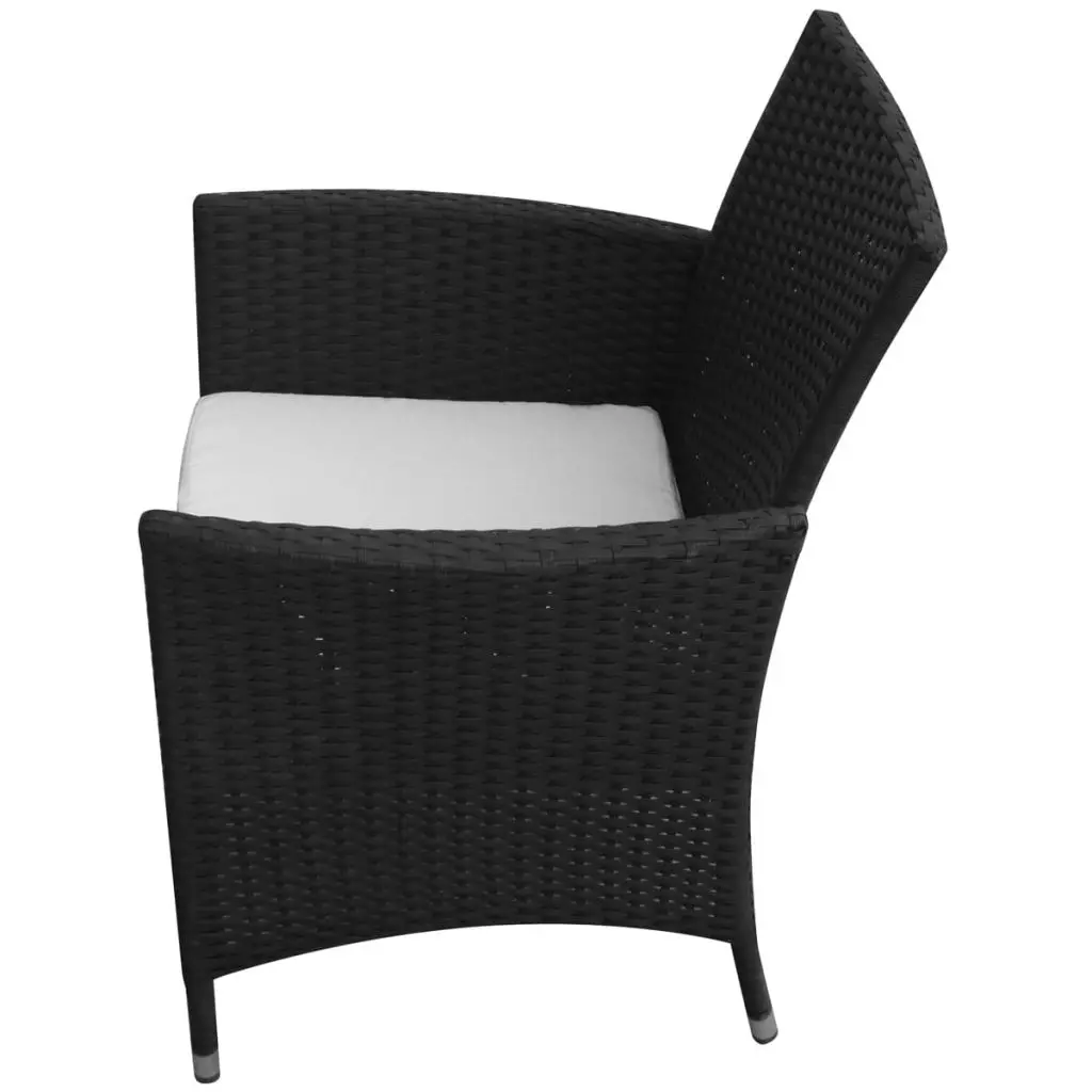 VidaXL черный поли набор садовой мебели из ротанга 1 Таблица 8 стулья|1 tables|garden furniture