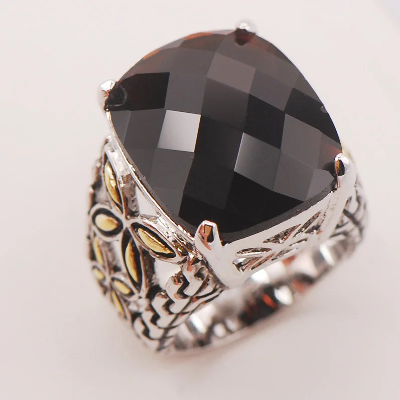Женское серебряное кольцо с черным ониксом модель F816 размер 6 7 8 9 10|925 sterling silver