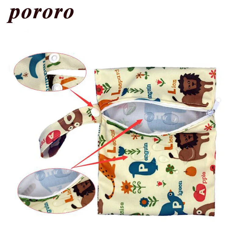 [Pororo] многоразовая полотняная пеленка сумка 16*20 см один карман на молнии мини