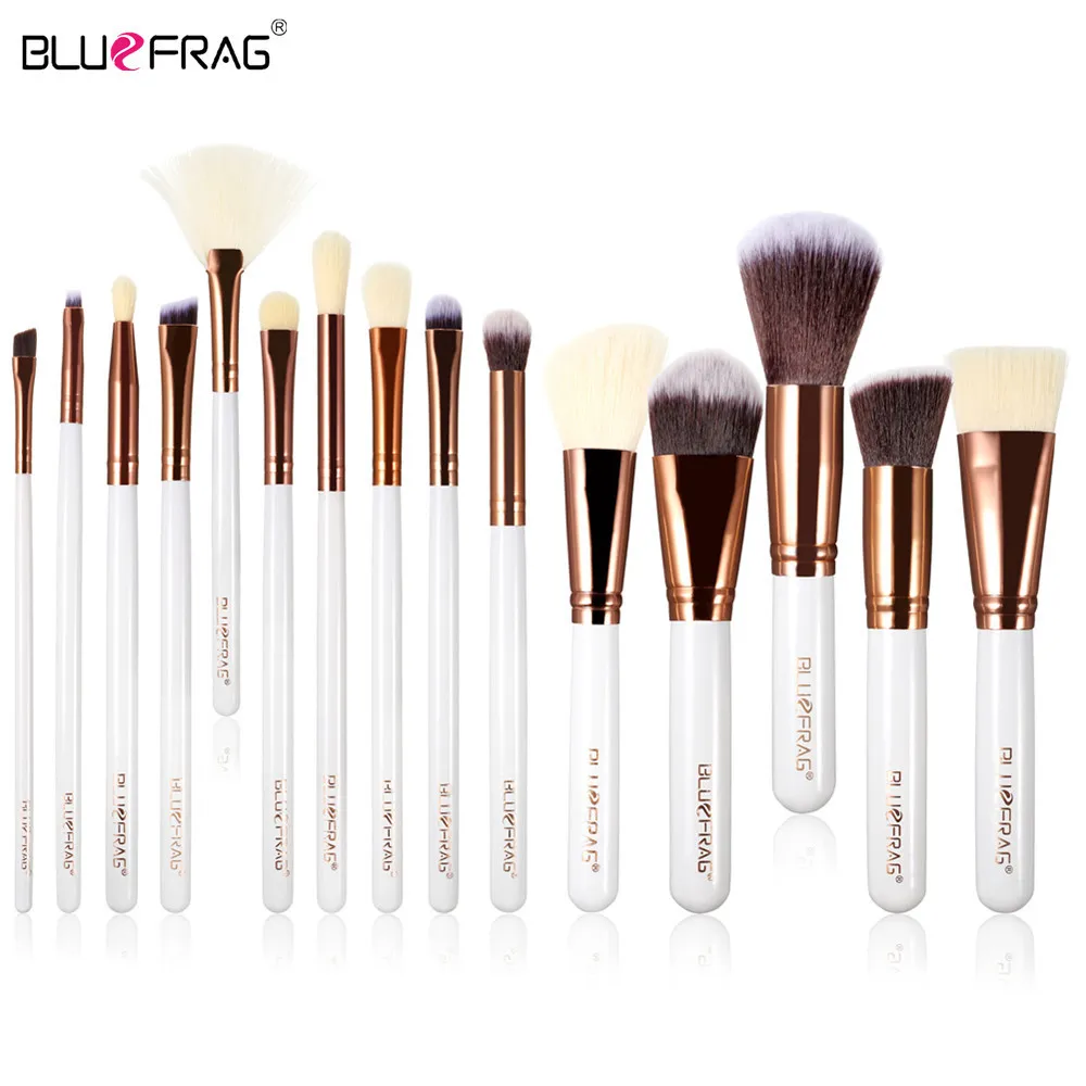 17Pcs Makeup Brushes Tools Set Powder Blusher Eyeshadow Eyeliner Eyebrow Lip Brush + 1 Cosmetic Case Organizer BLUEFRAG|lip brush|brushes tools