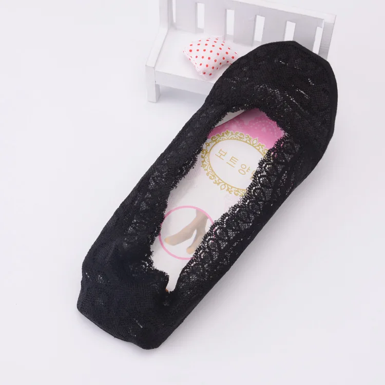 Летние кружевные носки лодочки из силикагеля для женщин и девочек невидимые