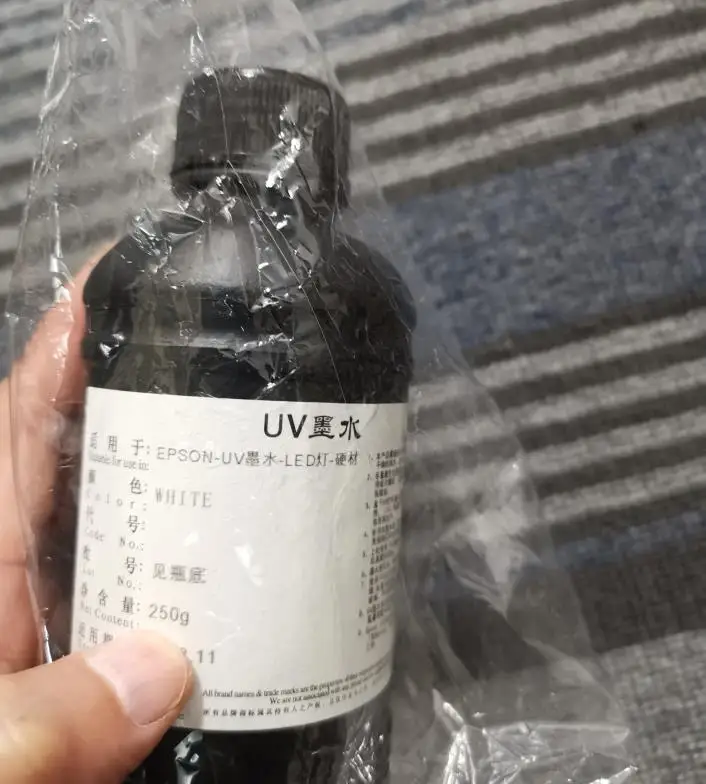 250ML / 500ML One Bottle White / CMYK Color UV Ink For Epson 1390 L800 1400 1410 R280 R290 R330 L1800 L805 A4 A3 SGS ROHS