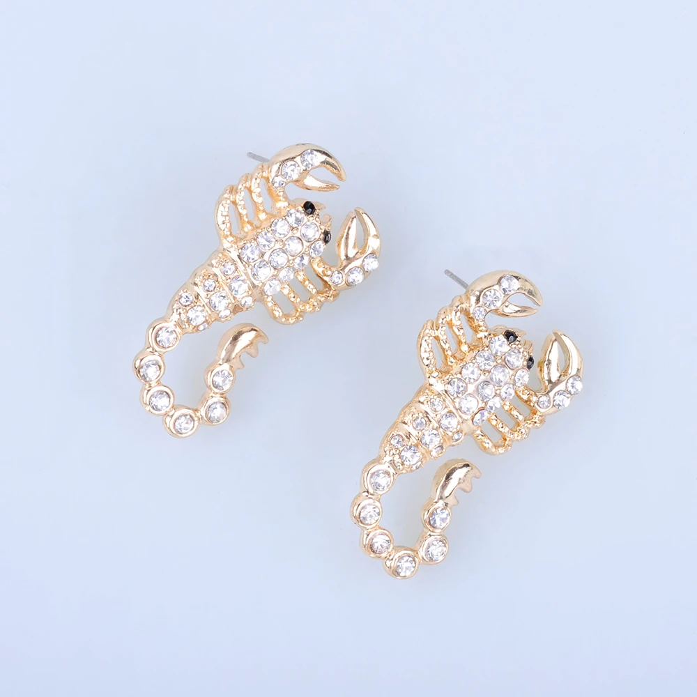 Женские серьги гвоздики с кристаллами золотистого цвета|pendant with earring|earings crystalear