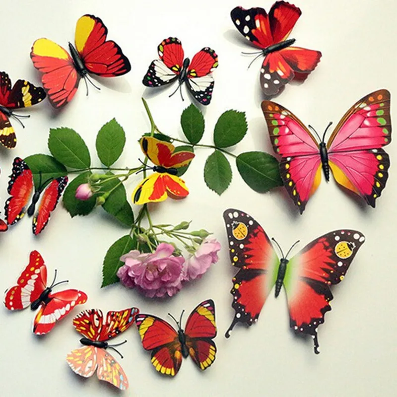 3D Butterfly Sticker Waterproof For Home Decor Metope Decoration Fridge Garden Photograph Grill Door Office Living Room Kitchen | Дом и сад