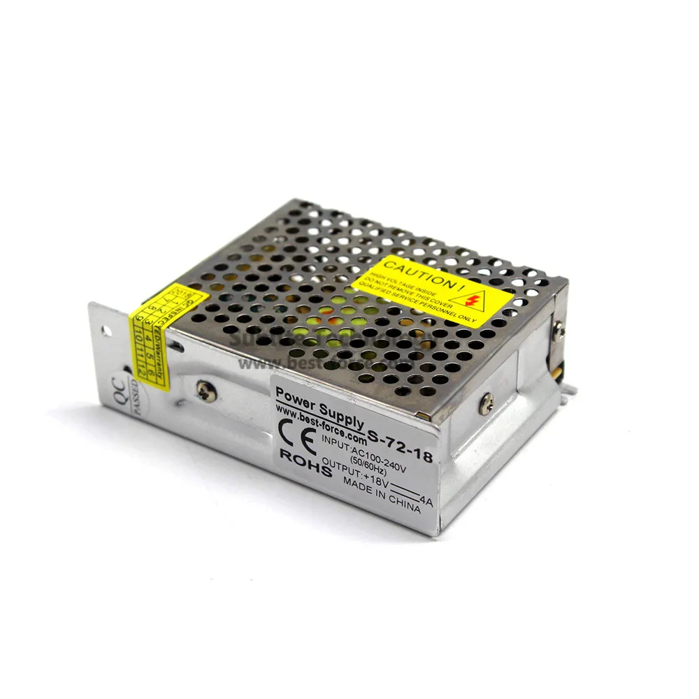 DC18V 4A 72 Вт импульсный источник питания адаптер трансформатор 100 240 В AC к DC 18 в SMPS для