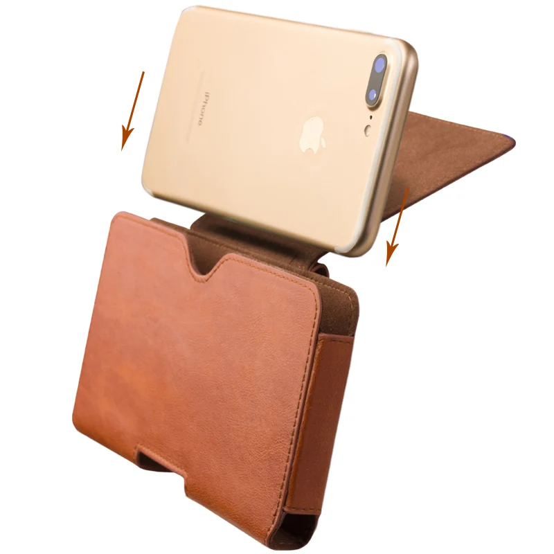 Чехол сумка QIALINO деловой Карманный чехол из натуральной кожи для iphone 7 plus простой