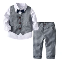 baby boys suits costume for boy 2019 autumn single breasted kids blazers boy suit formal wedding wear cotton children clothing