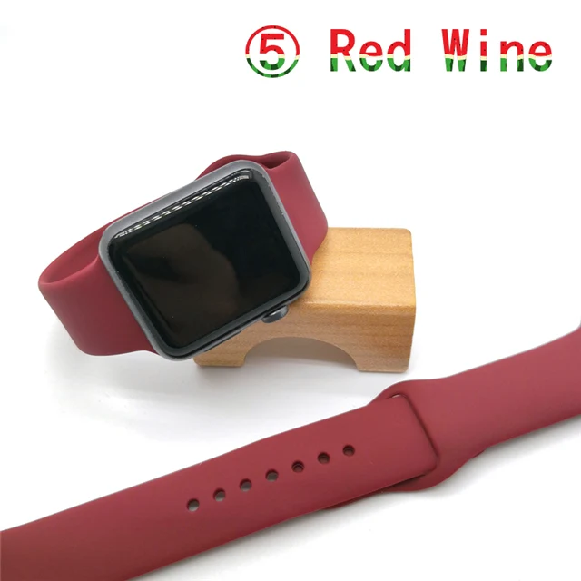 5-red wine Ремешок для apple watch band apple watch 5 4 3 2 iwatch band 42 мм 38 мм correa 44 мм/40 мм pulseira браслет аксессуары для часов iwatch - Цвет ремешка: 5-red wine