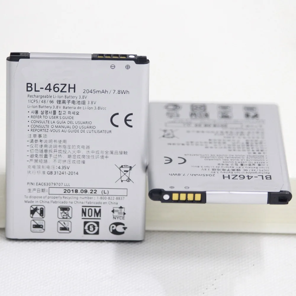 5pcs/lot New Battery For LG K7 K8 Tribute 5 AS330 K332 K350N K371 K373 K8V K89 LS675 M1 M1V MS330 BL-46ZH 2045mah Phone | Мобильные