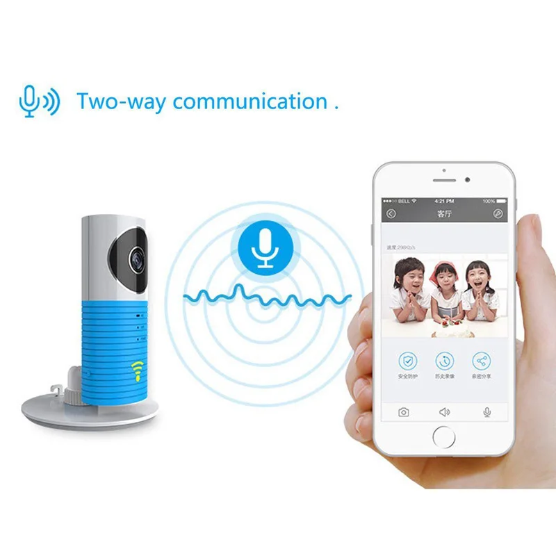 Умная собака Wifi дома мини Камера домофон смартфон аудио Ночное видение cam де seguridad