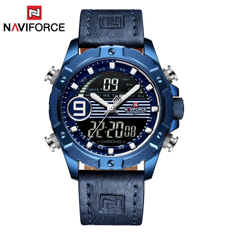 NAVIFORCE 2019 новые мужские Активный отдых кварцевые часы светодиодный дни недели и