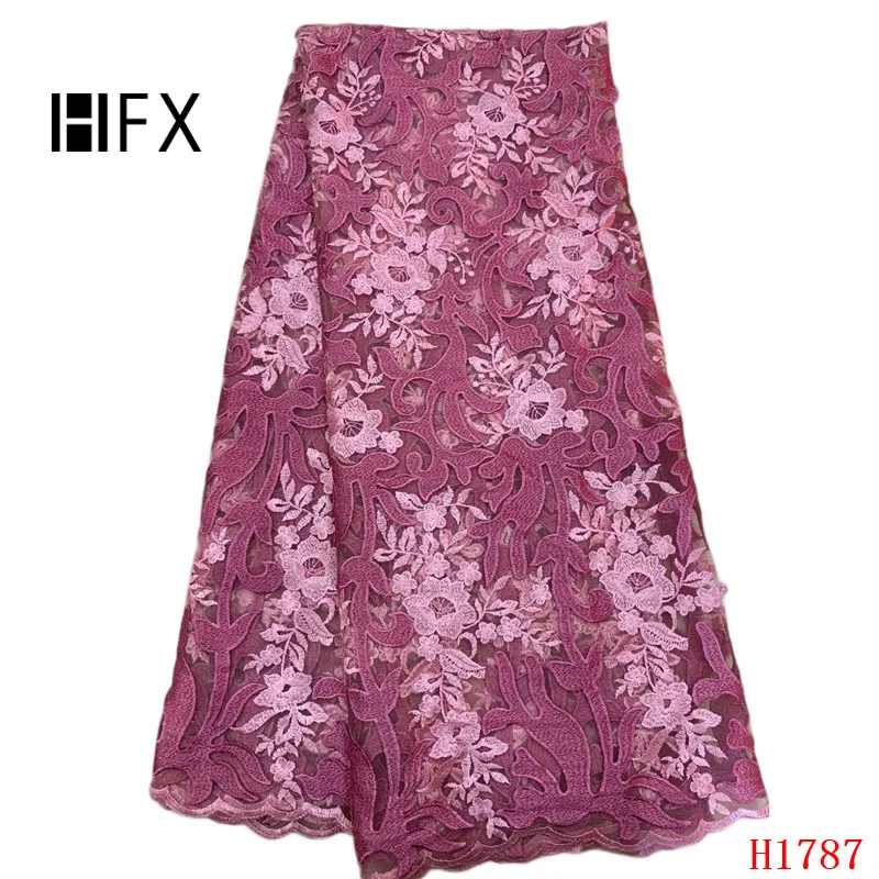 Кружевная ткань HFX 5 ярдов французская кружевная 2019 пачка зеленого цвета с