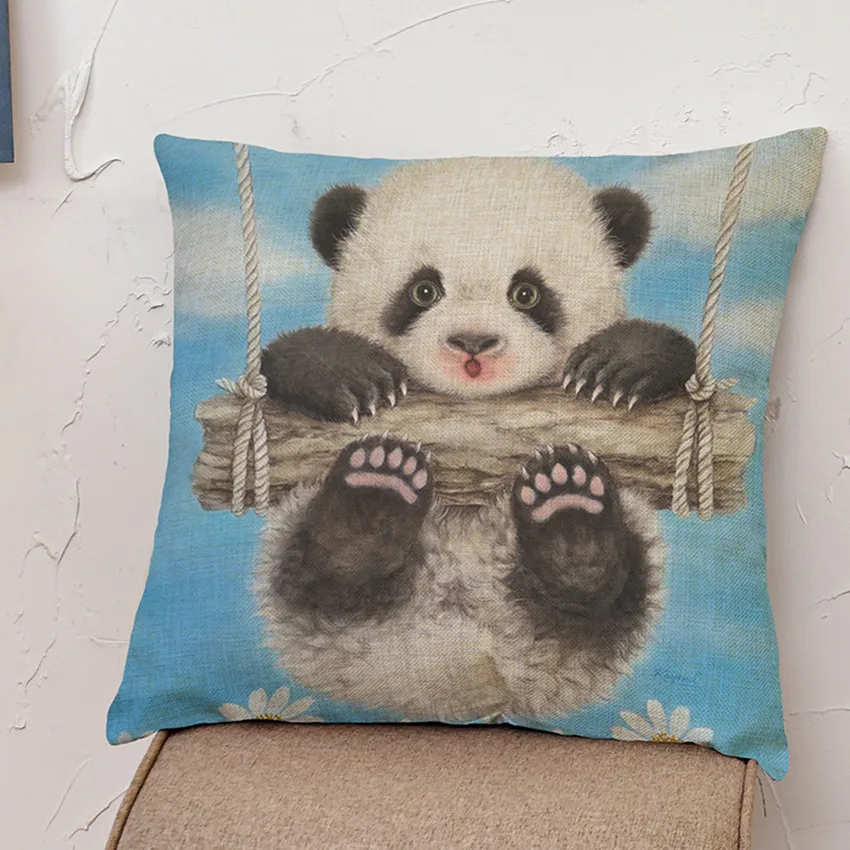 Подушка панда в китайском стиле животного декоративная наволочка для детской