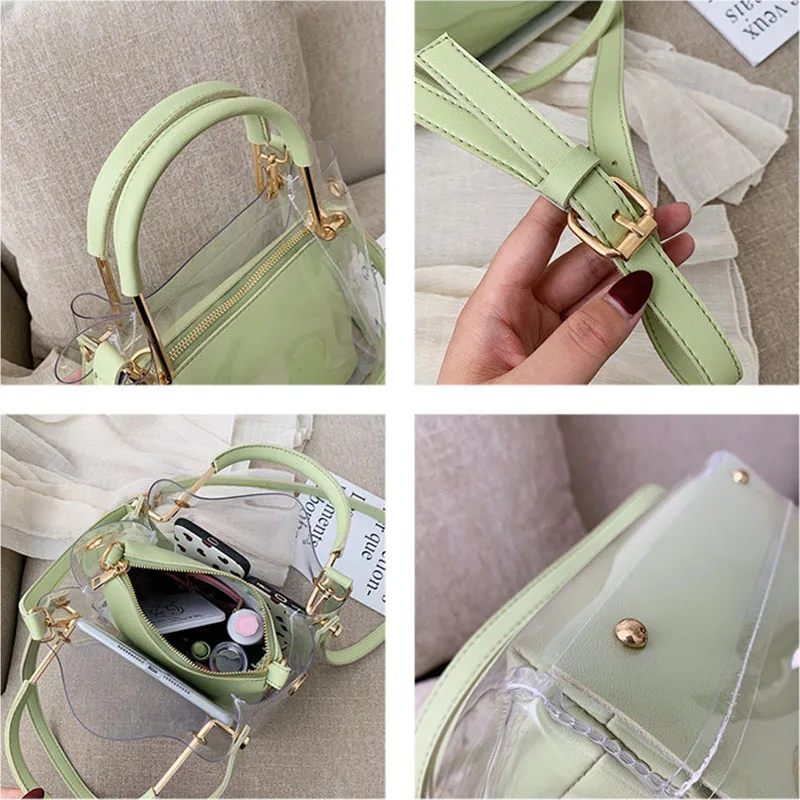 XMESSUN 2020 женские композитные прозрачные сумки летняя мода пляжные металлические