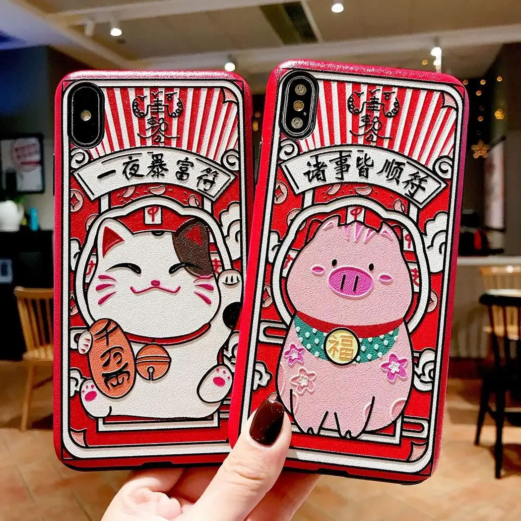 Модный чехол для телефона унисекс с милым животным белый розовый защитный