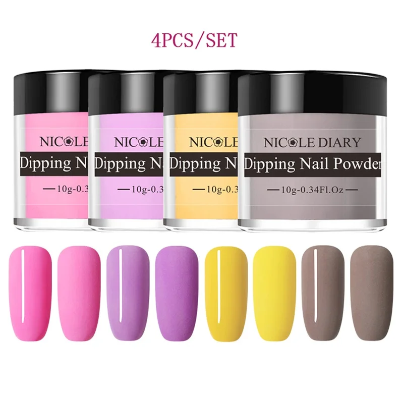 set 25 NICOLE дневник матовый Dip порошок для ногтей набор 10 г красочные окунания ногтей блеск набор натуральный сухой хром пыль пигмент украшения - Цвет: set 25
