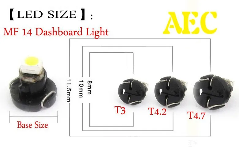 20X T3 T4.2 T4.7 1 SMD 1210 светодиодный 1SMD B8.5D автомобильные внутренние фонари светодиодные