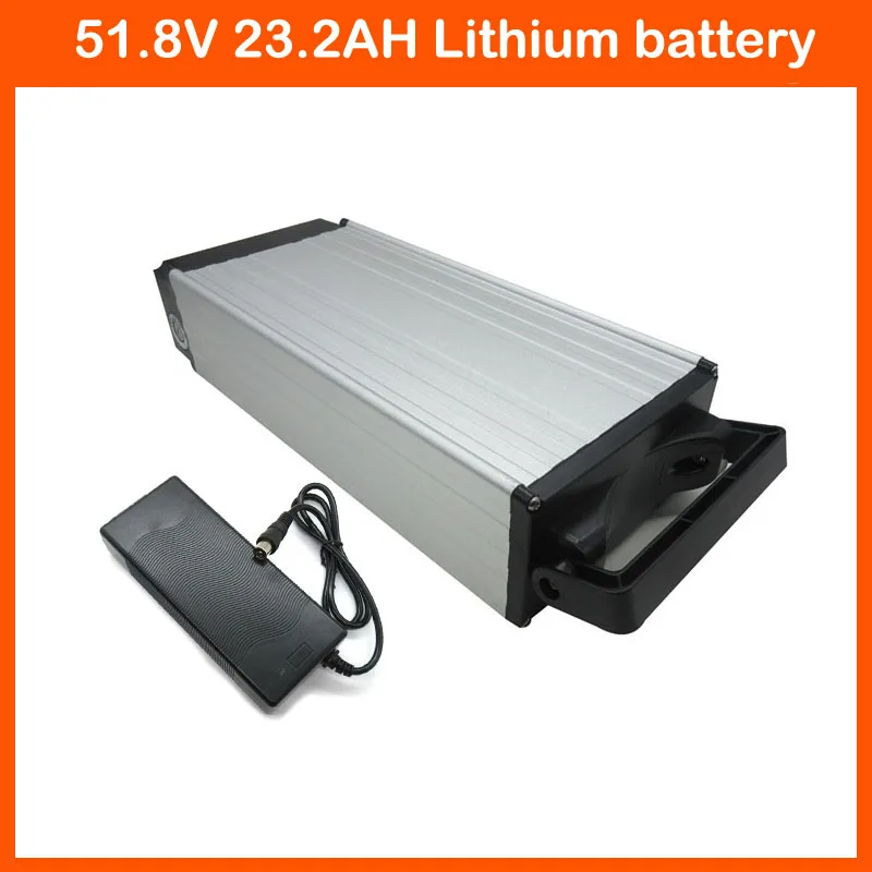 

52V 23AH Rear rack battery 1000W 52V Lithium ion ebike e-bike battery pack NCR18650PF cell 58.8V 2A Charger