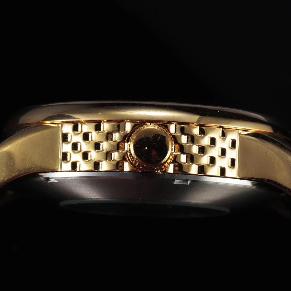 Мужские механические часы скелетоны с кожаным ремешком под давлением|wristwatches