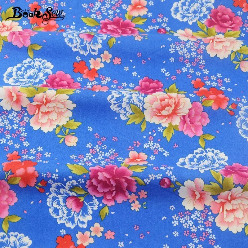 Booksew хлопок поплин Ткань лоскутное синий детская кровать Простыни Детские