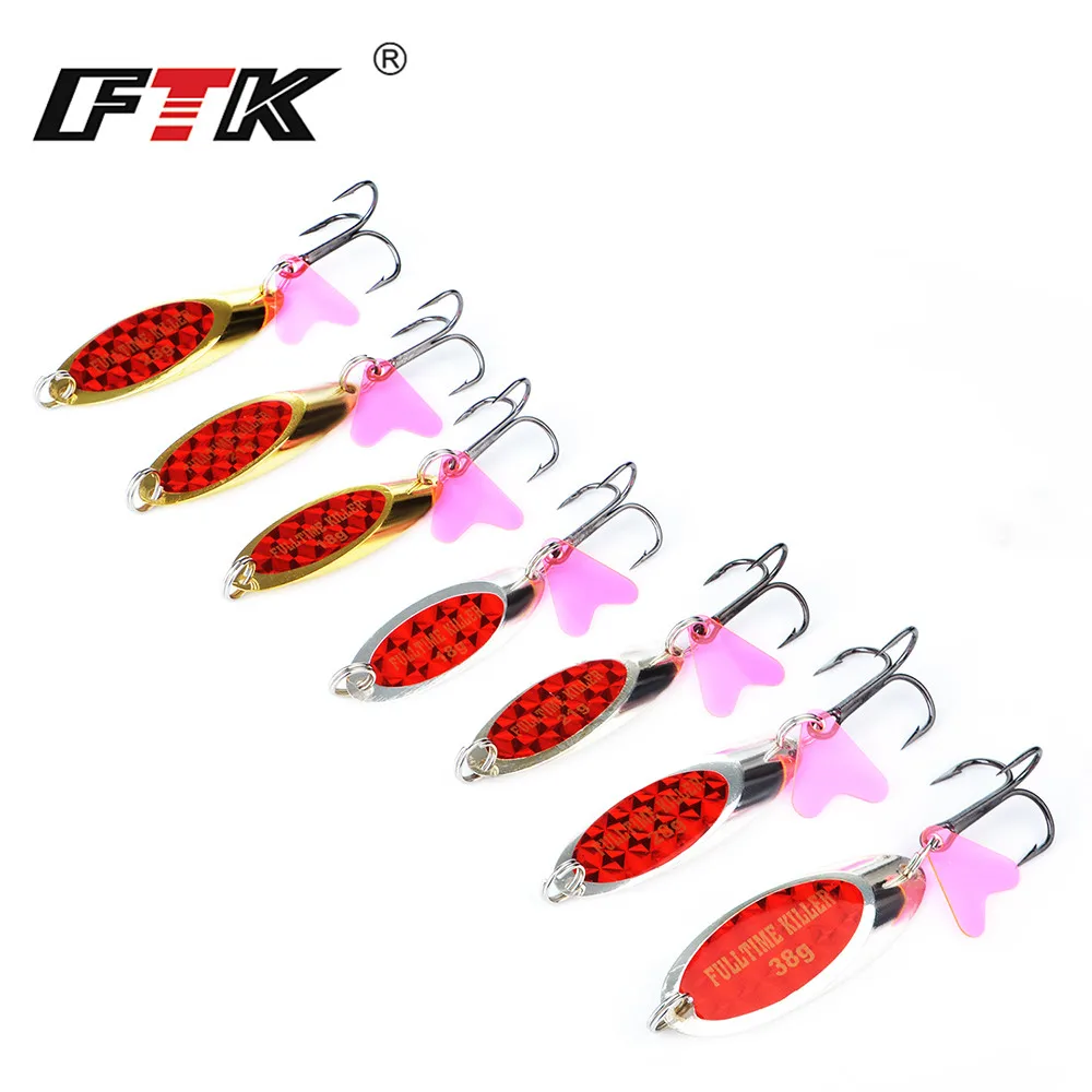 Приманка рыболовная в виде ложки с красным хвостом 18/21/28/32/38/42 г|spoon fishing lure|spoon