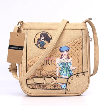 Khaki Annmouler Брендовые женские Сумки из искусственной кожи, сумка через плечо, 3D цифровая печать, пряжка, сумка через плечо, двойная молния - Цвет: Khaki