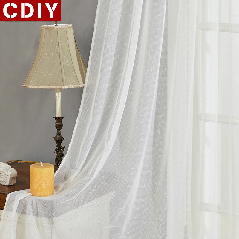 CDIY тюль, занавески для гостиной, спальни, кухни, современные отвесные занавески для окна, занавески из льняной вуали, занавески для двери