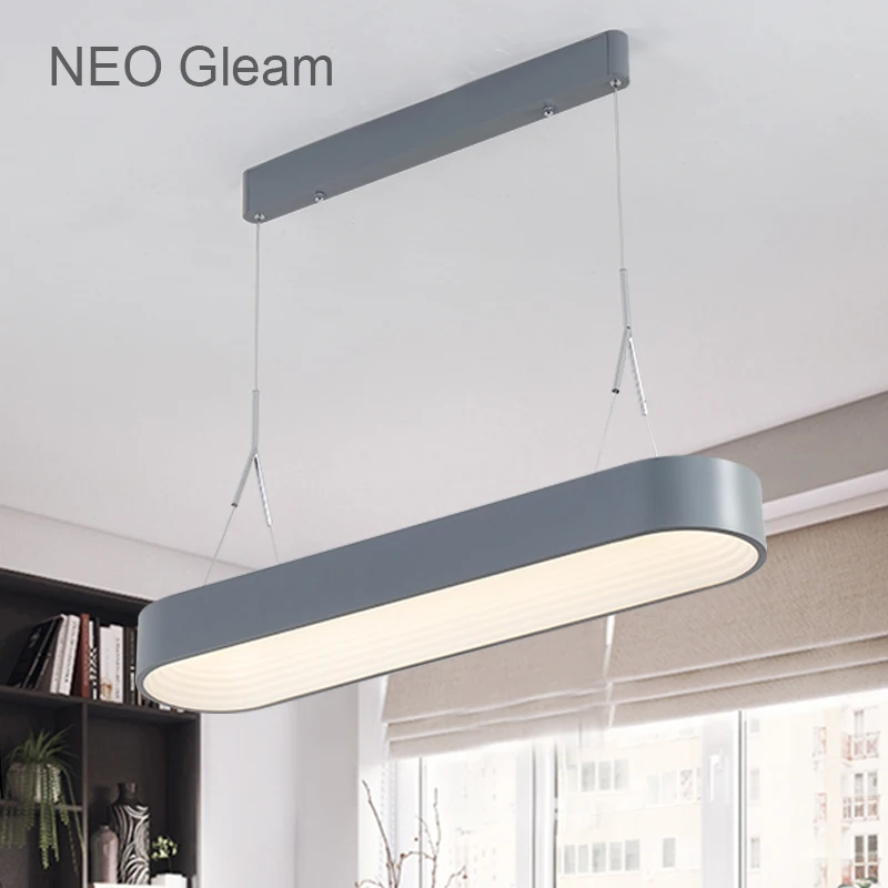 NEO Gleam минимализм современные светодиодные подвесные светильники для столовой гостиной кухни бар комнаты серый/белый цвет 85-265 в подвесной светильник
