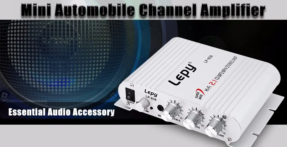 Мини Lepy LP 838 автомобилей 3 х канальный усилитель Стерео Mega Bass 12 В Hi Fi соединиться с