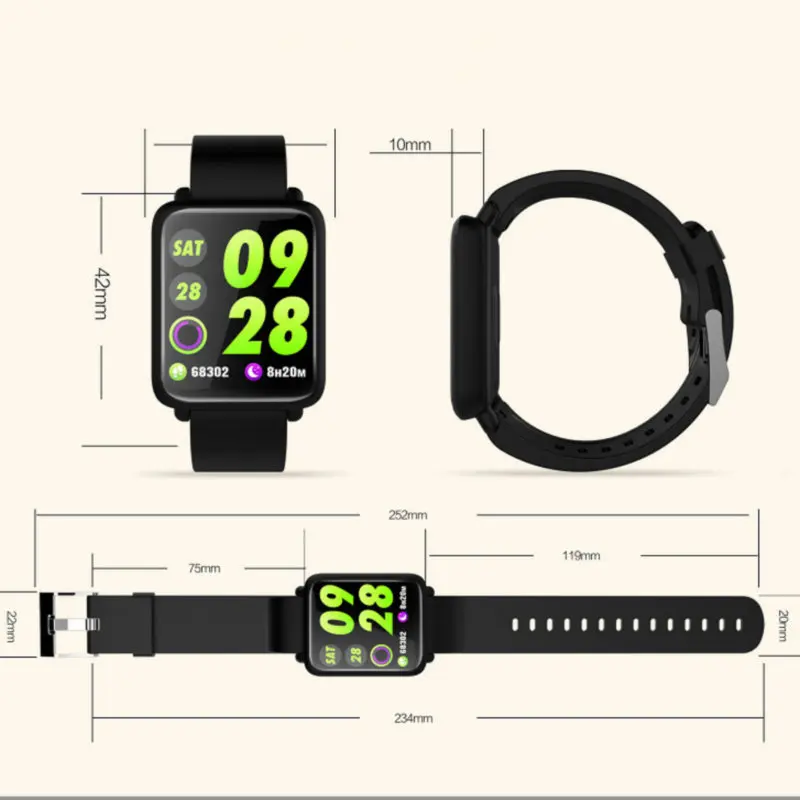 Мужские Водонепроницаемые Смарт часы с Bluetooth пульсометром и