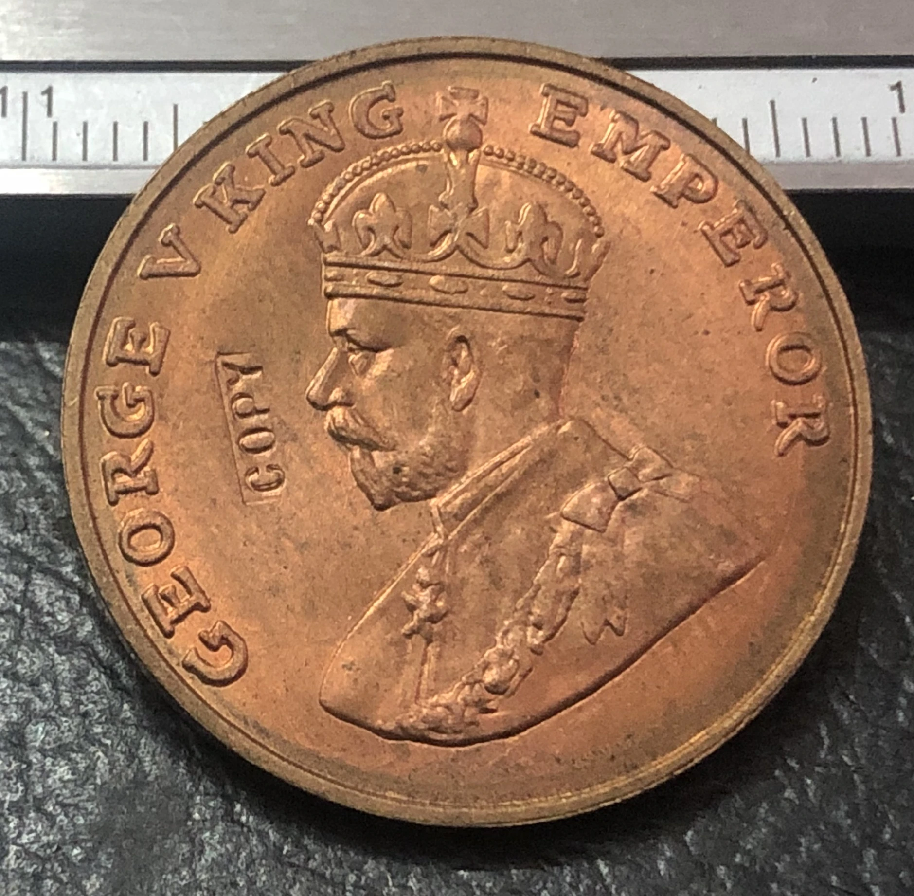 1919 Индия британский 8 аннас Джордж в медь фотомонета|coin|coin operated crane machinescoin counting piggy