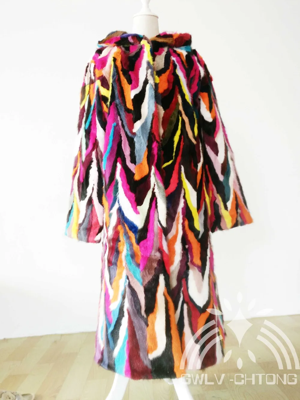 Новинка оригинальная Женская длинная разноцветная куртка красочная верхняя