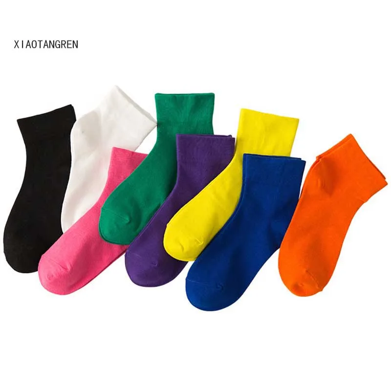 Хлопковые однотонные радужные носки модные Чулочные изделия van gogh looney tunes