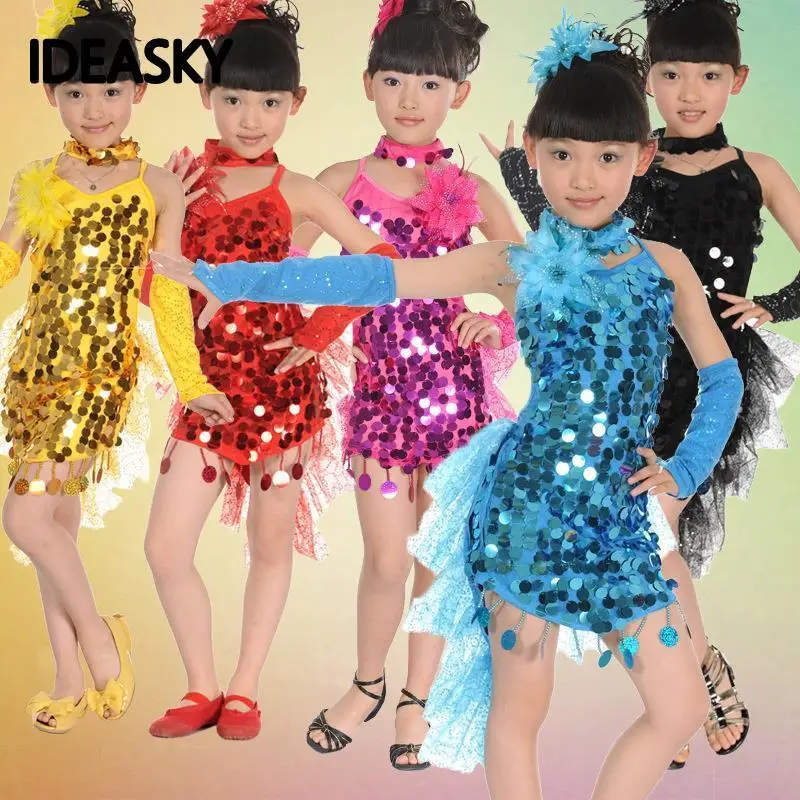 Юбки и платья для латиноамериканских танцев Детский костюм девочек Бальных - Фото №1