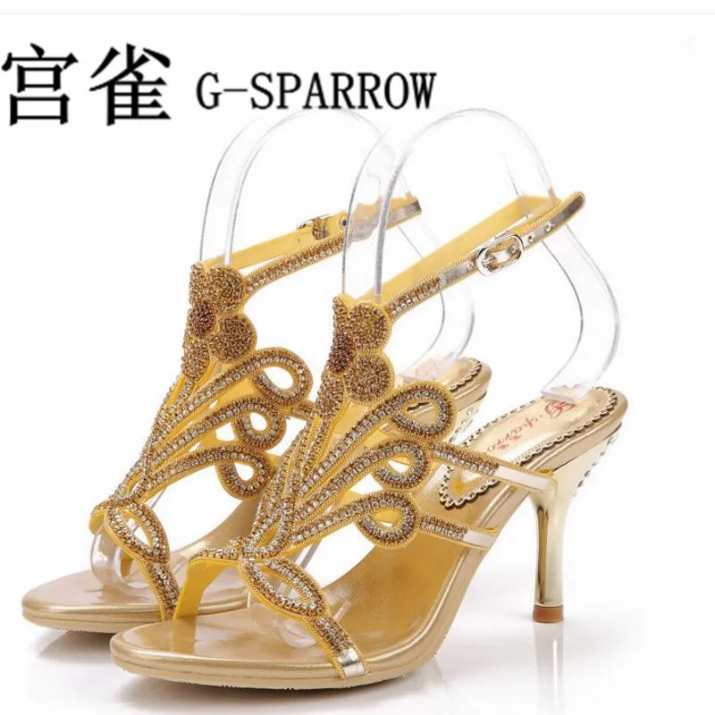 2019 Летняя обувь женщина Хрустальный цветок Большие размеры свадебные босоножки