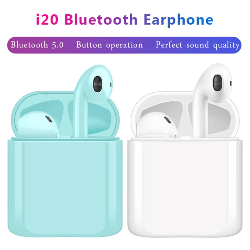 I20 TWS Bluetooth Беспроводные наушники с зарядным устройством спортивные гарнитуры для iPhone 7 8 X XR всех смартфонов PK i16