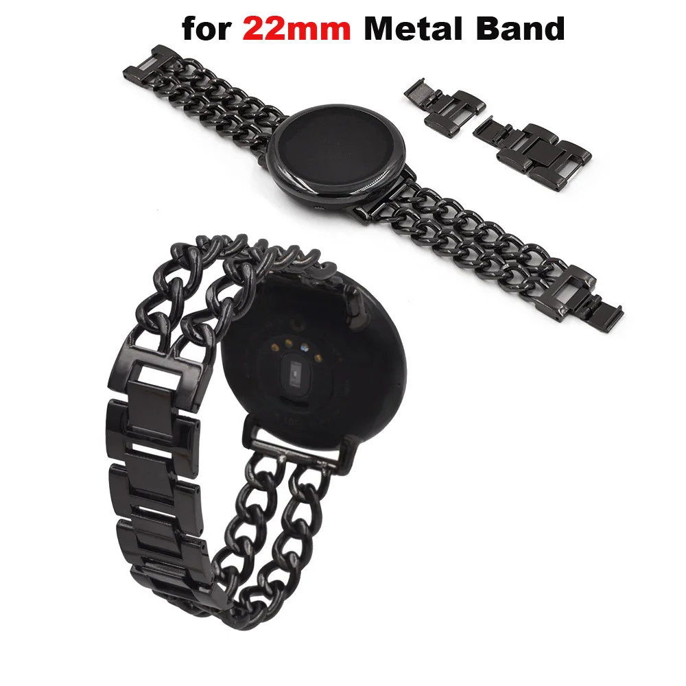 22 мм браслет из нержавеющей стали металлический ремешок для Xiaomi Amazfit GTR 47 мм Pace Stratos 2 часы ремешок для samsung gear S3 Galaxy 46 мм
