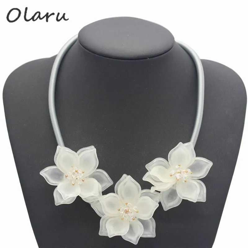Украшения olaru Брендовое модное ожерелье чокер с цветком из кристаллов для женщин
