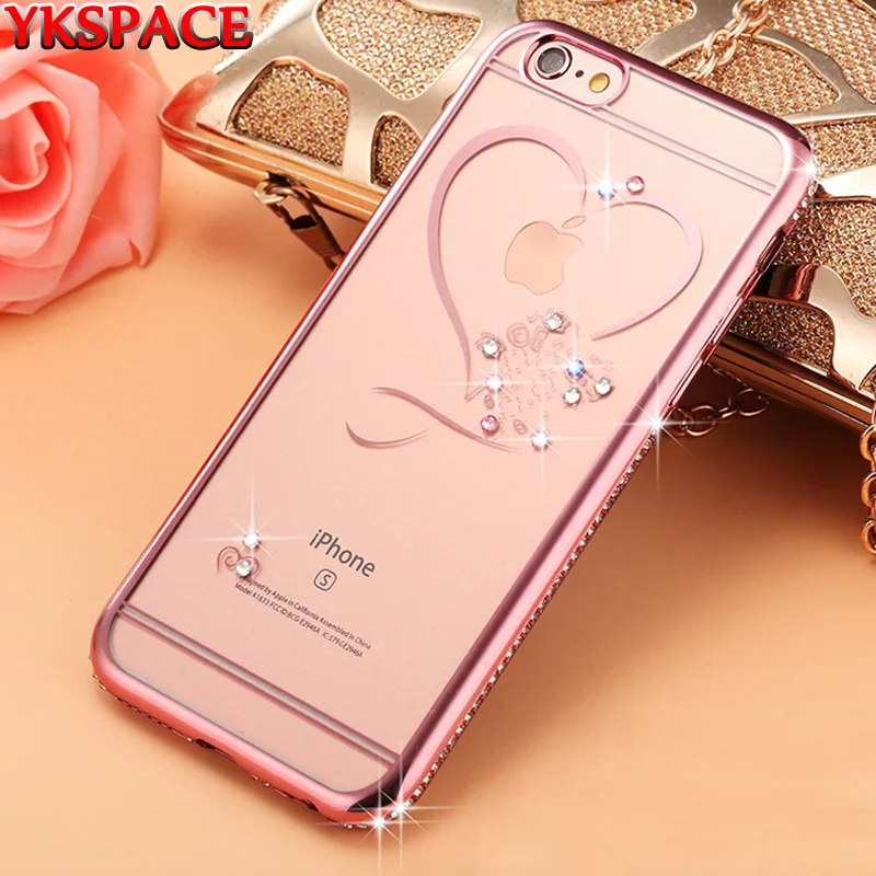 Чехол для телефона с кристаллами Love iPhone 7 Plus 8 plus 5 дюйма мягкий силиконовый чехол