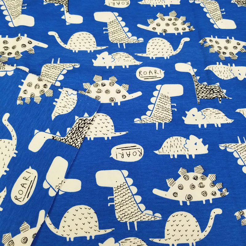50x40 см dinasour хлопковый трикотажный жакет ткань для DIY детской одежды, нагрудники с покрытием, кровать листовой материал