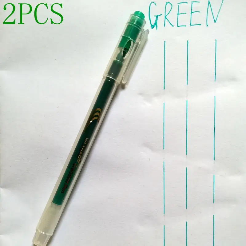 2 pcs Green VCLEAR 0,7 мм Kawaii стираемый ручка синий фиолетовый магия гель ручка для школы офиса письменные принадлежности для студентов канцелярские принадлежности ручка интимные аксессуары - Цвет: 2 pcs Green